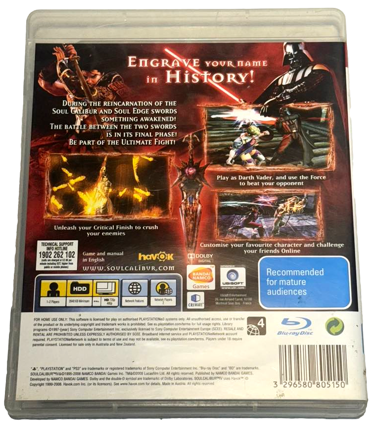 Soul Calibur IV PS3 PAL *Complete* Ex Rental (Pre-Owned)