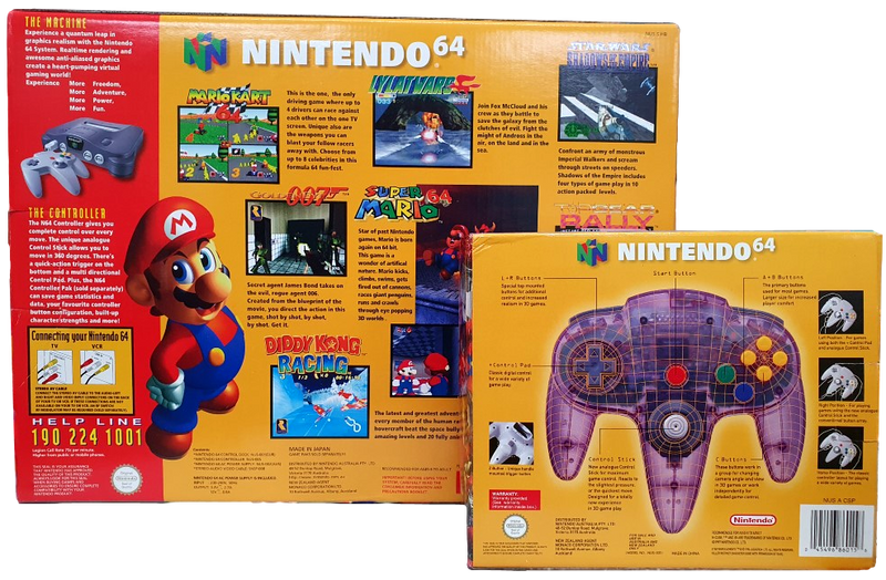 Nintendo 64 Console Twin Controller Pack In Original Box (Pre-Owned)