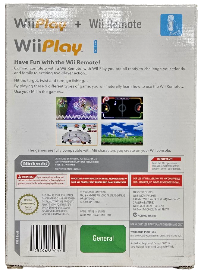 Wii Play + Wii Remote Bundle Nintendo Wii PAL *Boxed* Wii U Compatible (Pre-Owned)