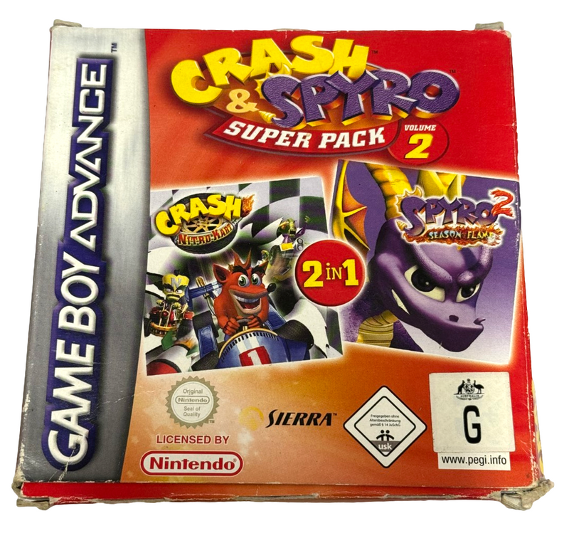 Crash & Spyro Super Pack 2 Nintendo Gameboy Advance GBA *Complete* Boxed (Preowned)
