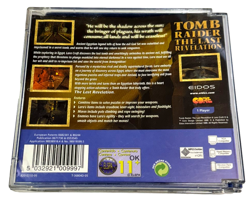 Tomb Raider The Last Revelation Sega Dreamcast PAL *No Manual* (Preowned)
