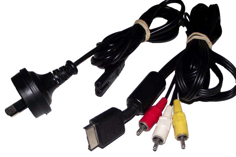 Genuine Playstation Power and AV Cable Cord PS1 PS2 PS3 Playstation (Pre-Owned)