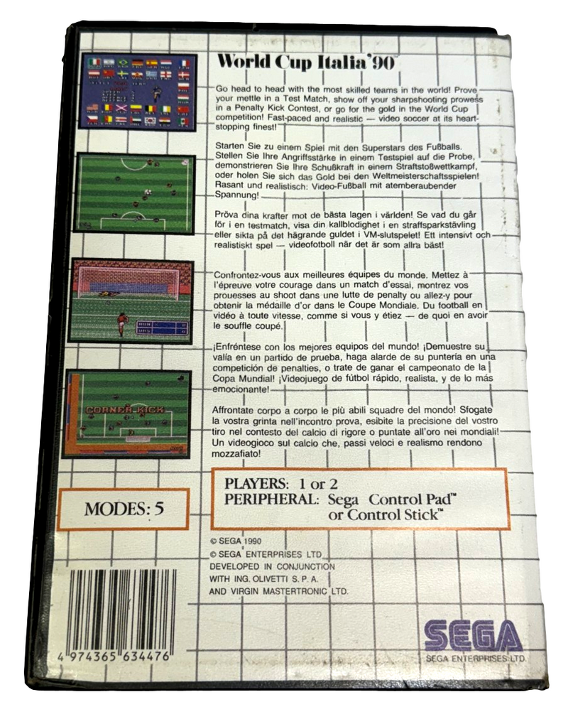 World Cup Italia' 90 Sega Master System *No Manual* (Preowned)