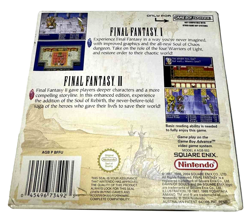Final Fanasty I & II Dawn of Souls Nintendo Gameboy Advance *Complete* Boxed2