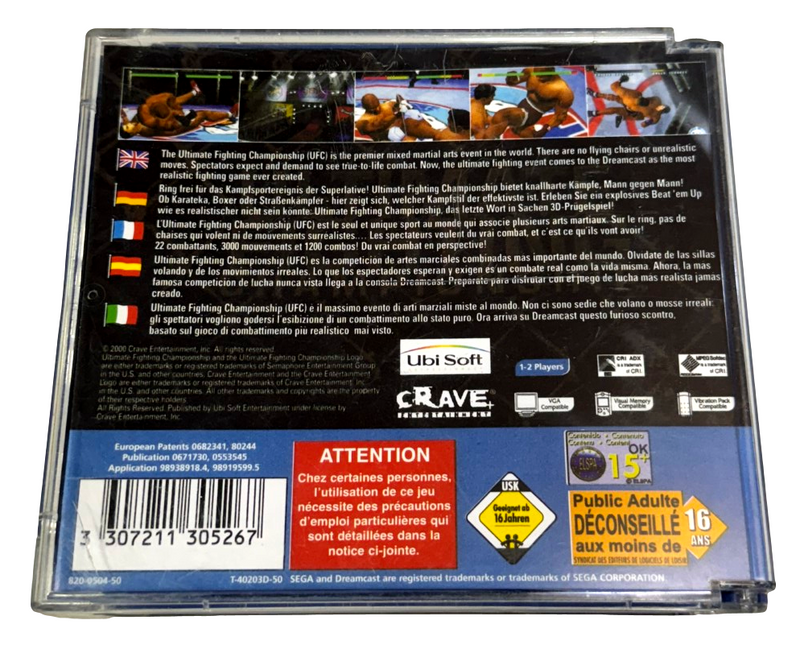 Ultimate Fighting Championship Sega Dreamcast PAL *Complete* (Preowned)