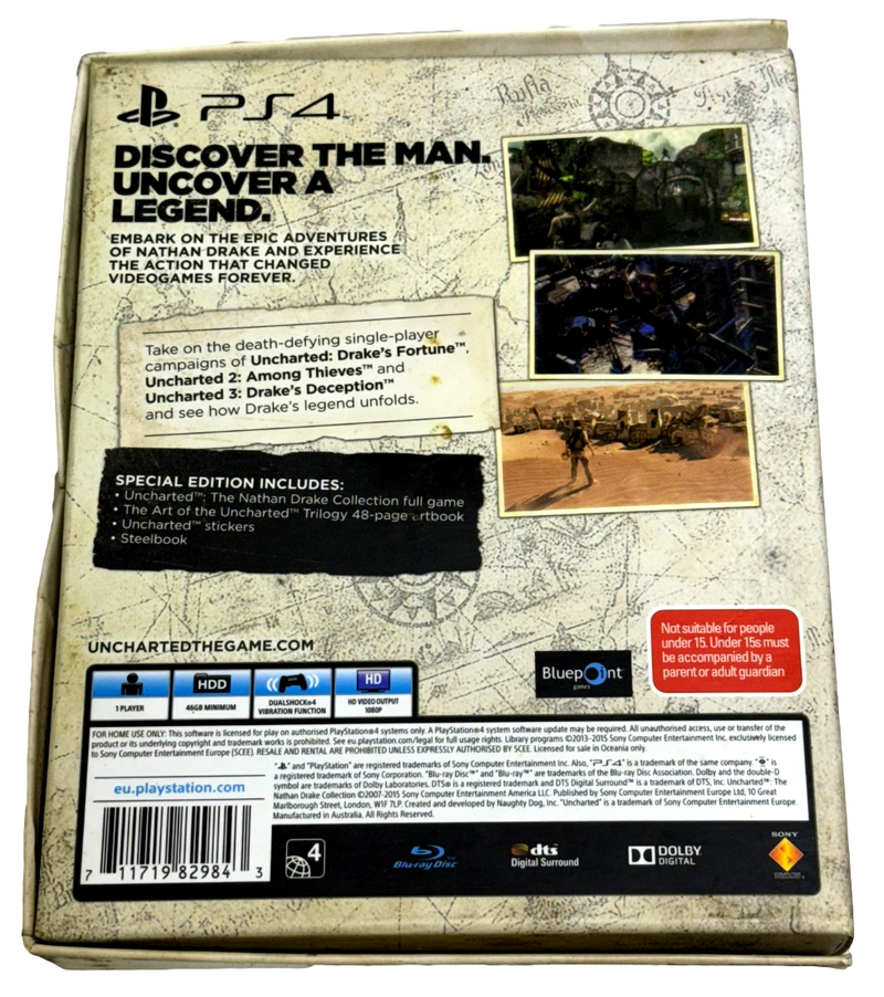 Uncharted The Nathan Drake Collection Sony PS4 Steelbook Special Edition (Preowned)