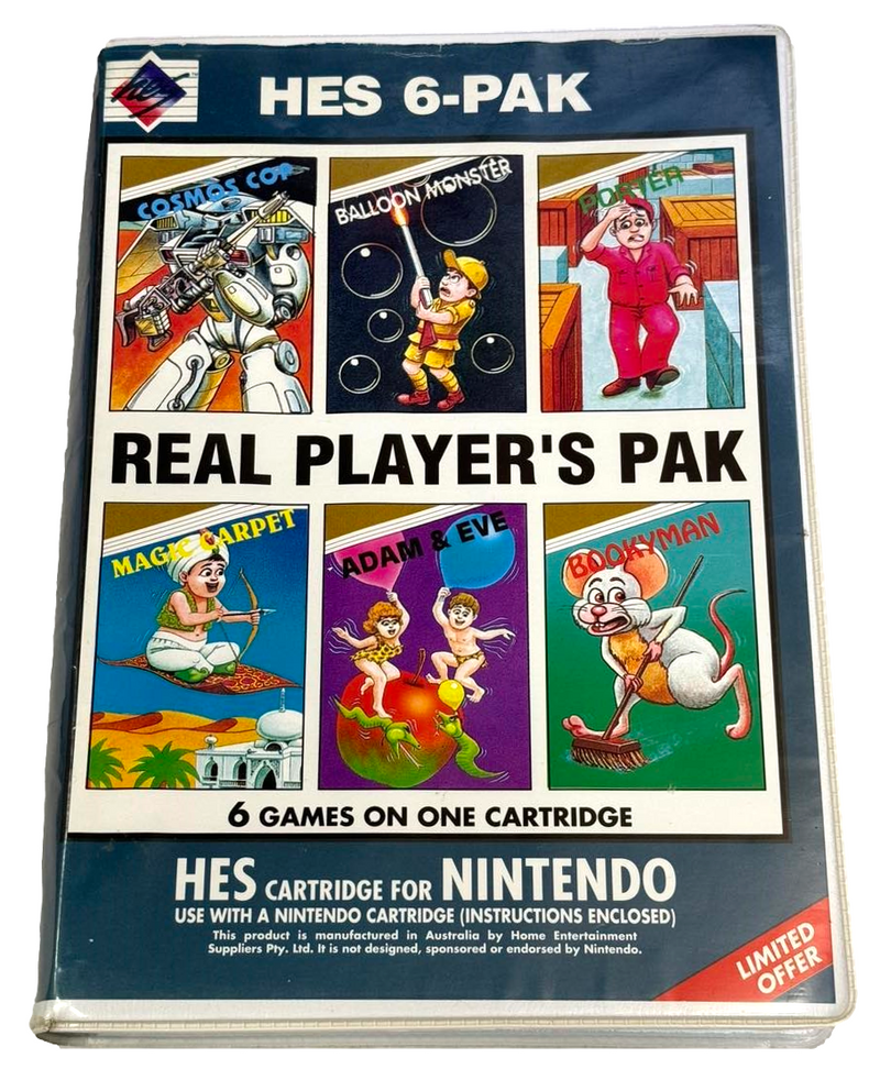 Real Player's Pak Nintendo HES NES Boxed PAL *Complete* Piggy Back (Preowned)