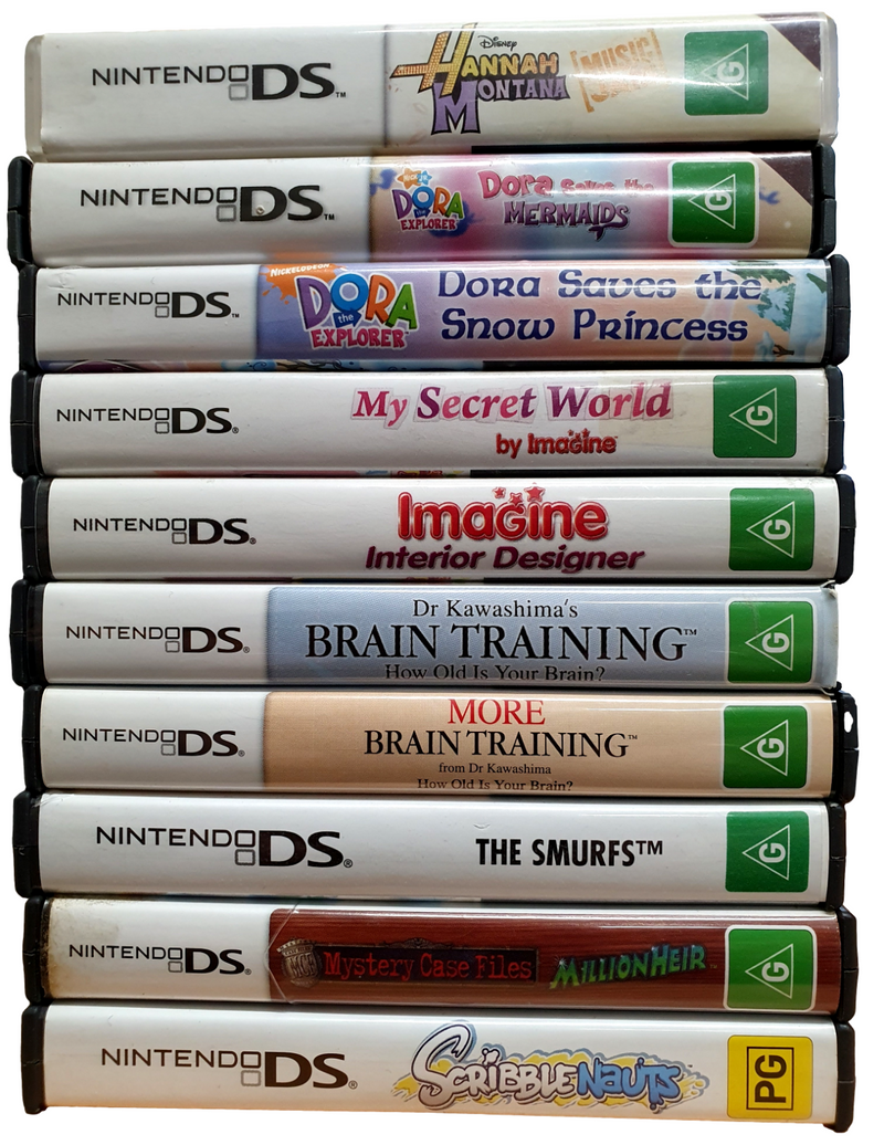 Pink Nintendo DS Lite Console + USB Charger and 10 Game Bundle (Refurbished)