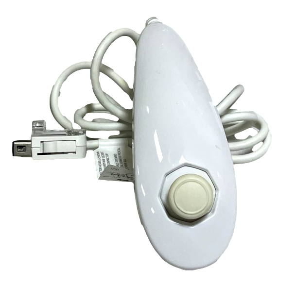 Genuine Nintendo White Wii Nunchuck Remote (RVL 004) Num Chuck (Preowned)
