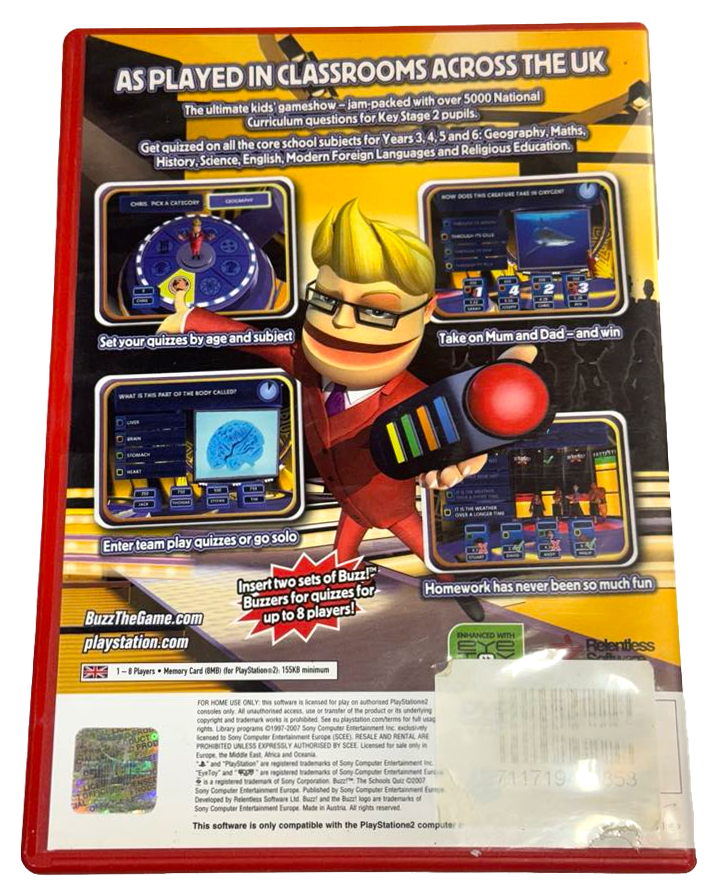 Buzz The School Quiz PS2 PAL *Complete* (Preowned)