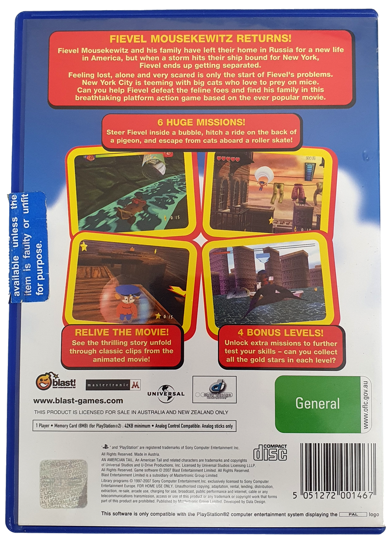 An American Tail PS2 PAL *Sealed* Playstation 2
