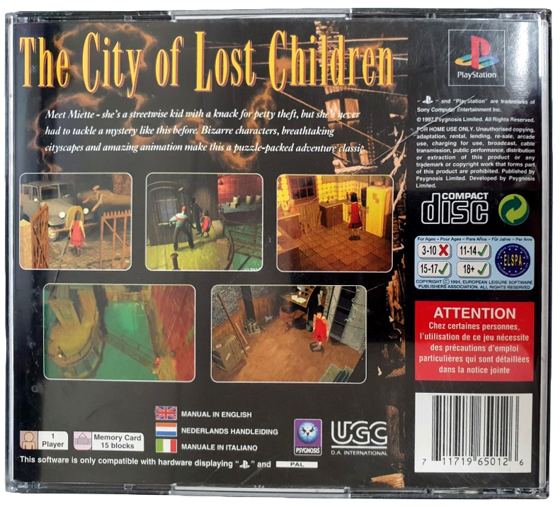 The City Of Lost Children PS1 PS2 PS3 PAL *Complete* (Pre-Owned)