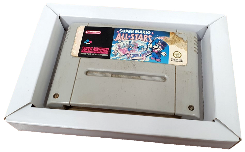 25 x SNES Super Nintendo Game Tray Inserts Glossy White Replacement Insert