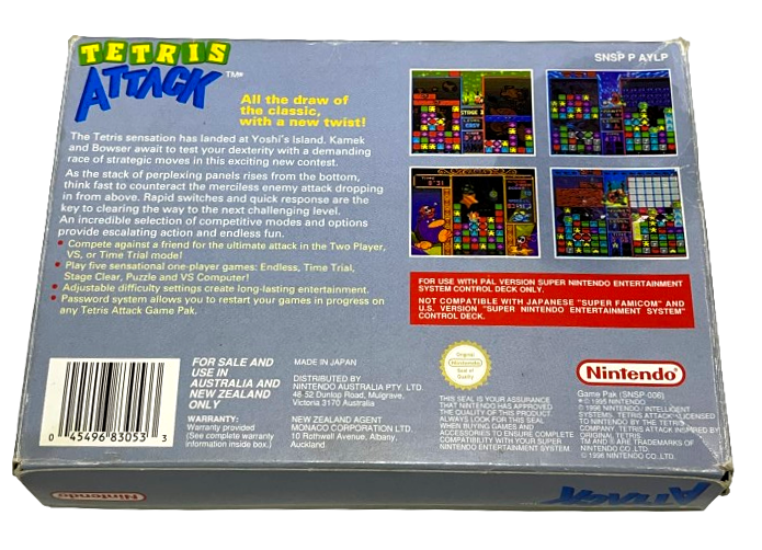 Tetris Attack SNES Boxed PAL *Complete* (Preowned)