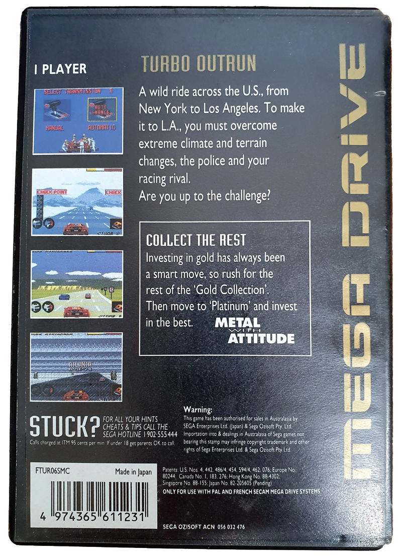 Turbo Outrun Gold Edition Sega Mega Drive *No Manual* (Pre-Owned)