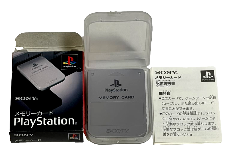 Boxed Genuine Sony Playstation 1 Memory Card 1MB Grey PS1 Official