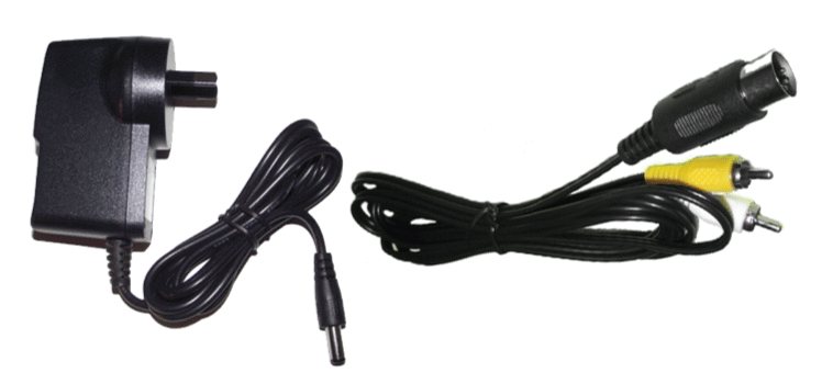 Sega Master System 1 Power Supply and AV Cables Replacement New Aftermarket