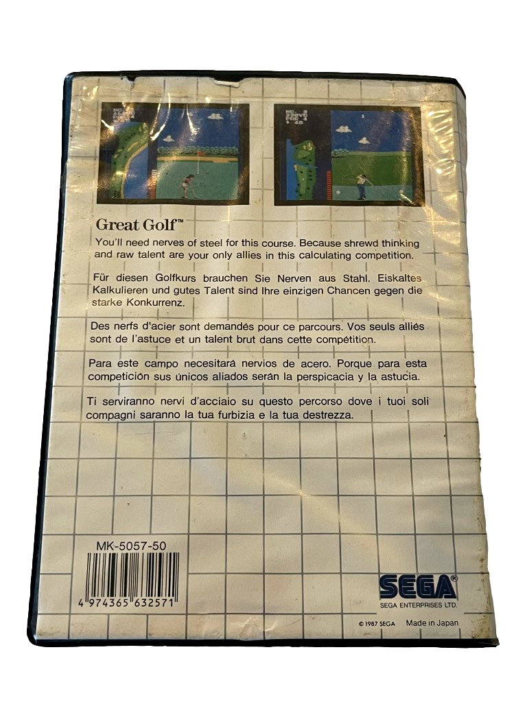 Great Golf Sega Master System *No Manual*(Soft Case) (Pre-Owned)