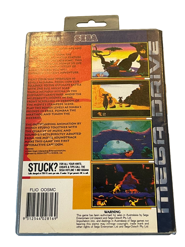 The Lion King Sega Mega Drive *No Manual* (Pre-Owned)