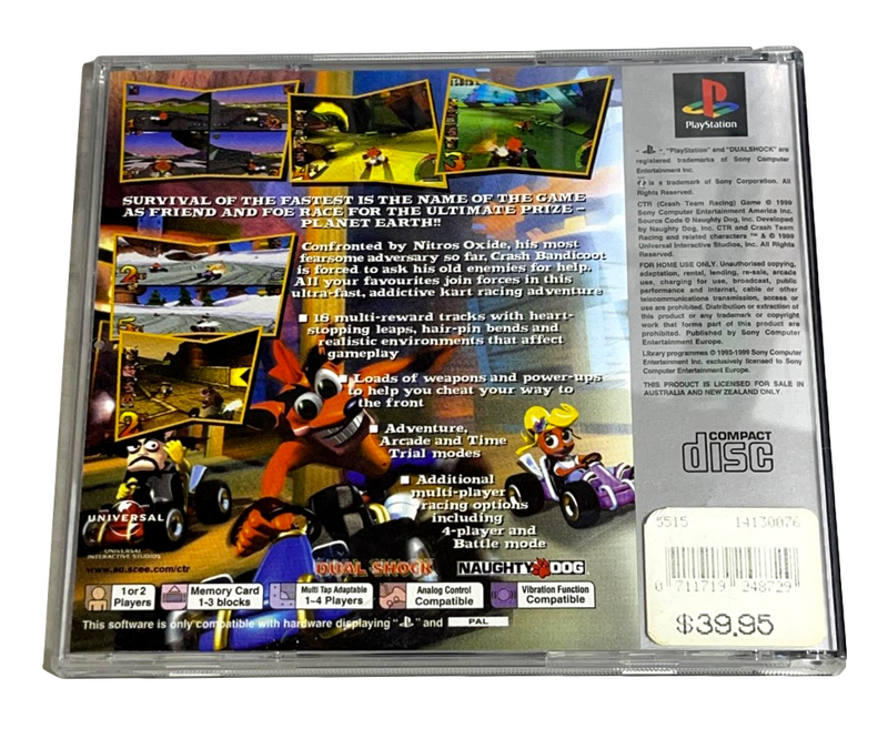 Crash Team Racing PS1 PS2 PS3 (Platinum) PAL *Complete* (Preowned)