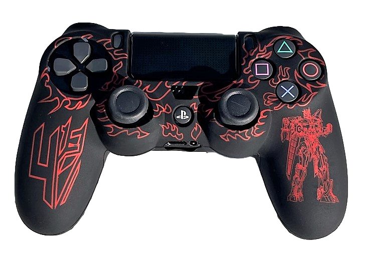 Silicone Cover For PS4 Controller Case Skin - Transformer Design Red