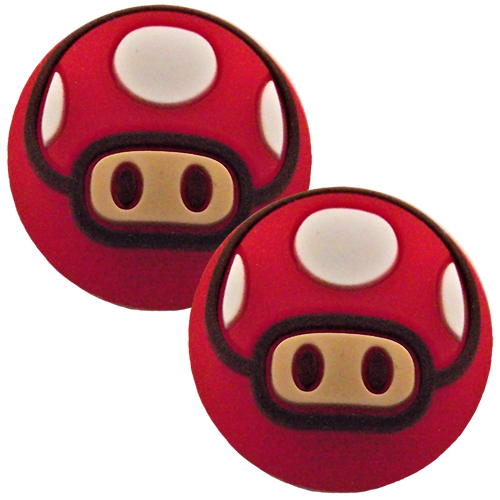 Thumb Grips x2 For PS4 PS5 XBOX ONE Xbox Series X Toggle Cover - Mushroom Red - Games We Played