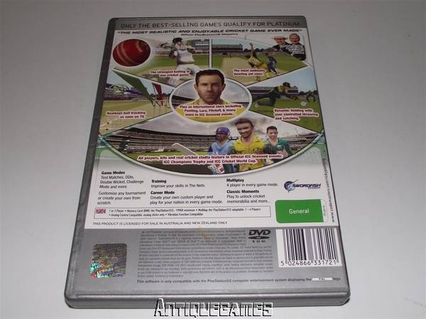 Ricky Ponting International Cricket 2005 PS2 (Platinum) PAL *No Manual* (Preowned)