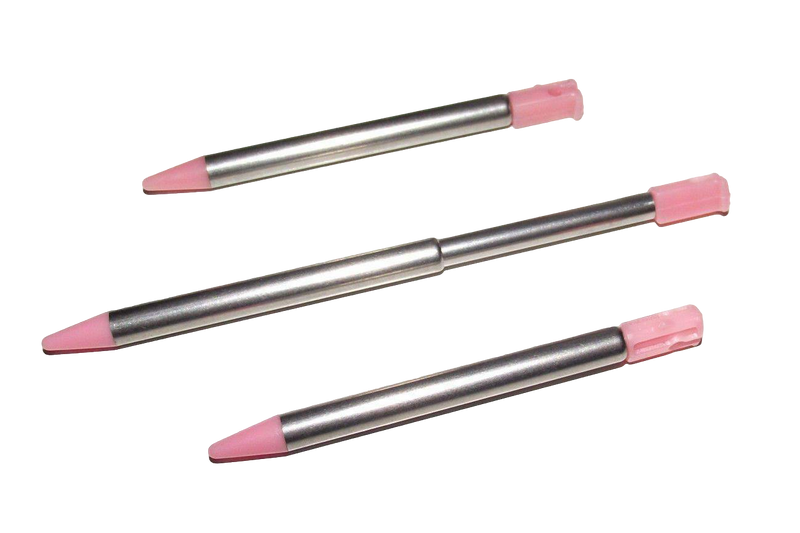 3 x Pink Retractable Touch Screen Stylus for Nintendo Original 3DS