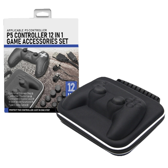 12 in 1 PS5 Controller Accessory Set Case Thumb Caps Silicone Cover
