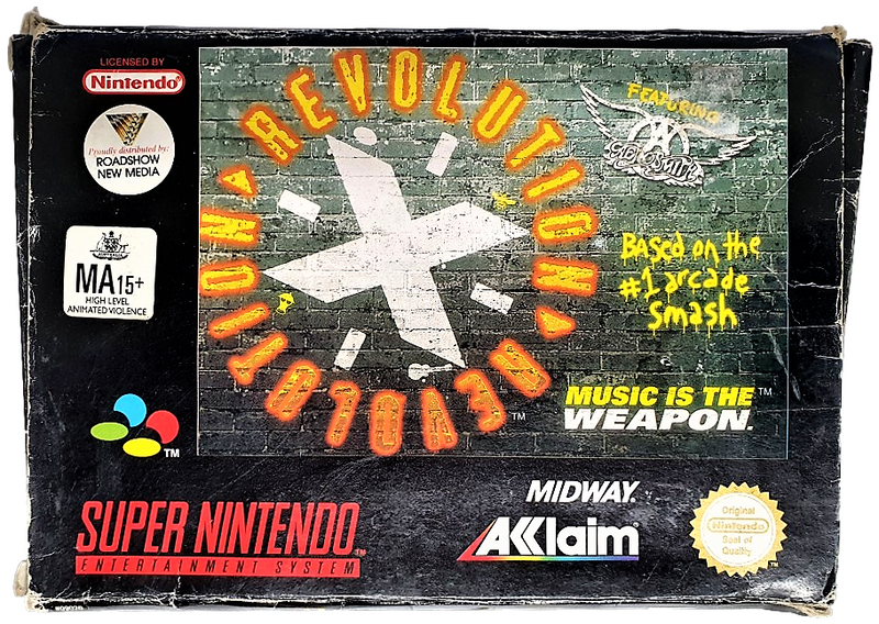Revolution X Nintendo SNES Boxed PAL *Complete* Featuring Aerosmith (Preowned)