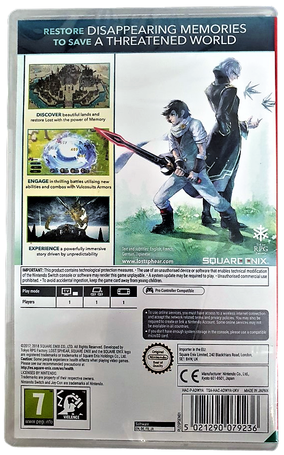 Lost Sphear Nintendo Switch *Sealed*
