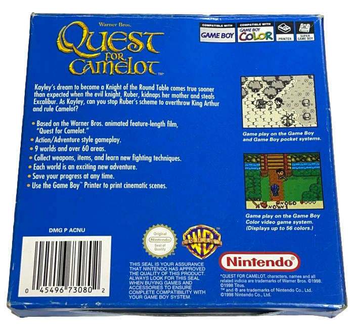 Quest For Camelot Boxed Nintendo Gameboy Color *Complete* (Preowned)