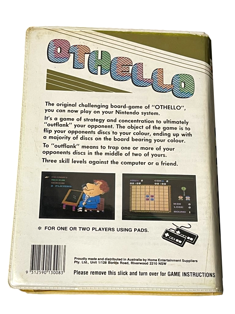 Othello Nintendo HES NES Boxed PAL Piggy Back
