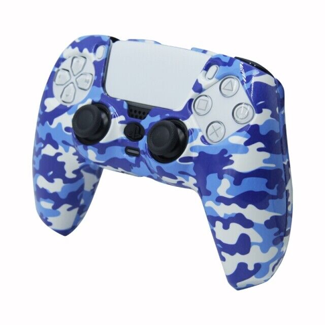 Camo Blue Shell Case for PS5 Controller Cover Protective Anti Scratch*