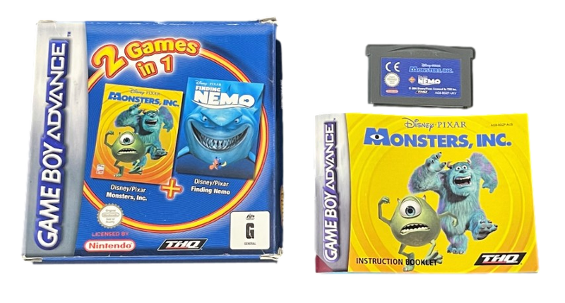 Monsters Inc & Finding Nemo Nintendo Gameboy Advance GBA *Complete* Boxed (Preowned)