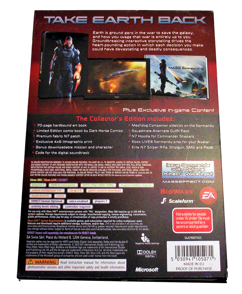 Mass Effect 3 Collector's Edition XBOX 360 PAL (Preowned)