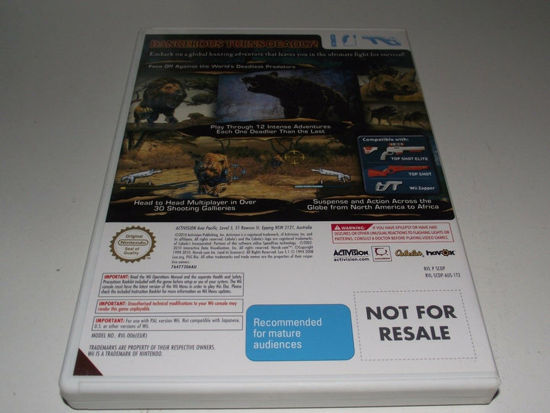 Cabela's Dangerous Hunts 2011 Nintendo Wii PAL *Complete*(Preowned)