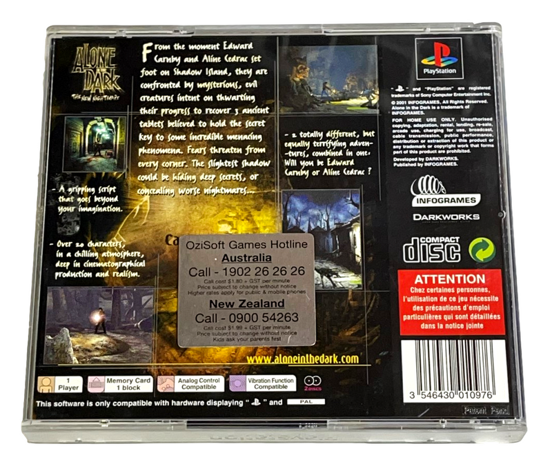 Alone in the Dark The New Nightmare PS1 PS2 PS3 PAL *Complete* (Preowned)