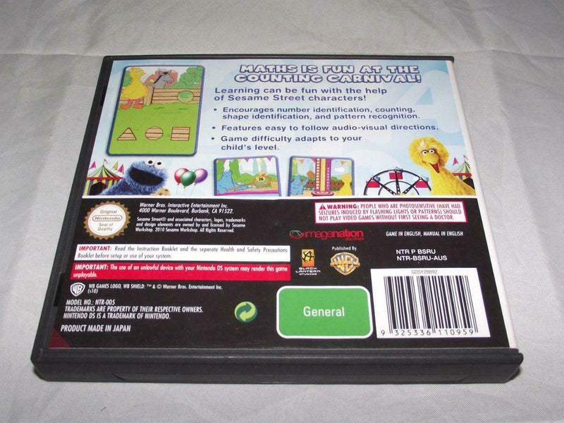 Sesame Street Cookie's Counting Carnival Nintendo DS 2DS 3DS Game *No Manual* (Pre-Owned)