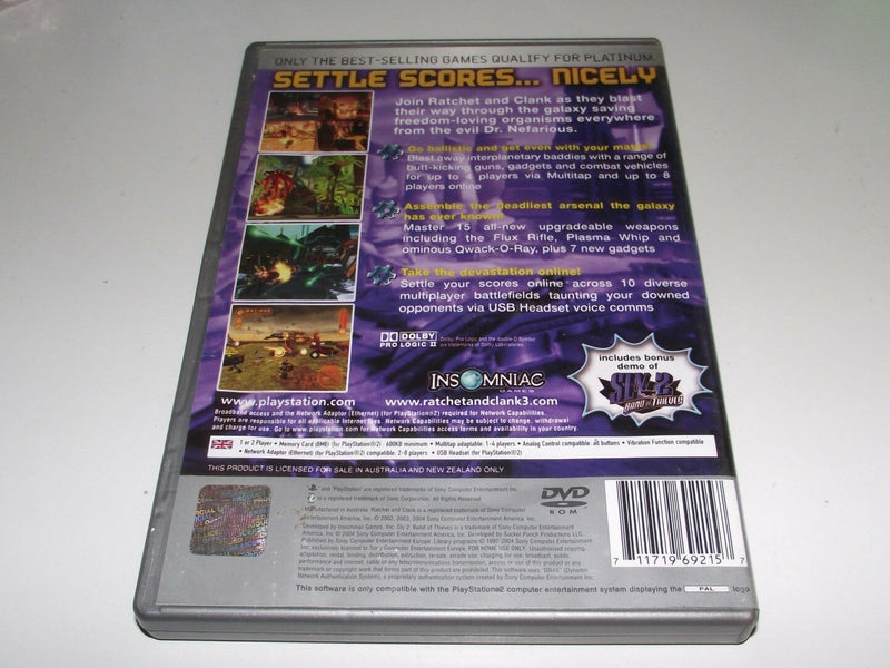 Ratchet and Clank 3 Up Your Arsenal PS2 (Platinum) PAL - Manual Included (Pre-Owned)