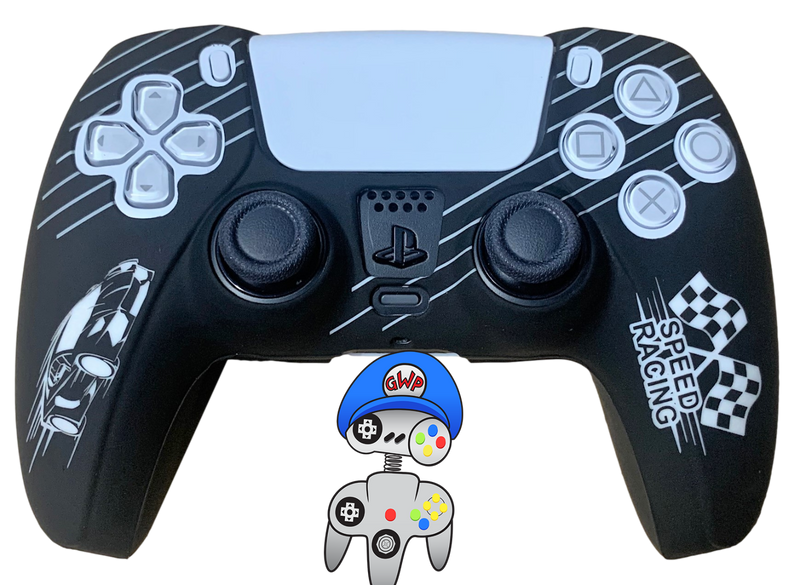 Silicone Cover For PS5 Controller Case Skin - White Racer - Games We Played