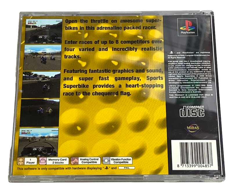 Sports Superbike PS1 PS2 PS3 PAL *Complete*  (Preowned)
