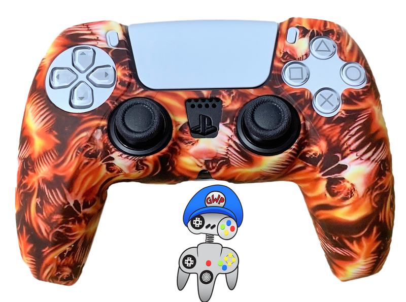 Silicone Cover For PS5 Controller Case Skin - Red Skulls - Games We Played