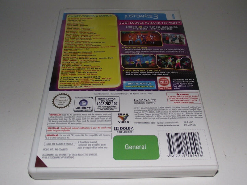 Just Dance 3 Nintendo Wii PAL *Complete*(Preowned)