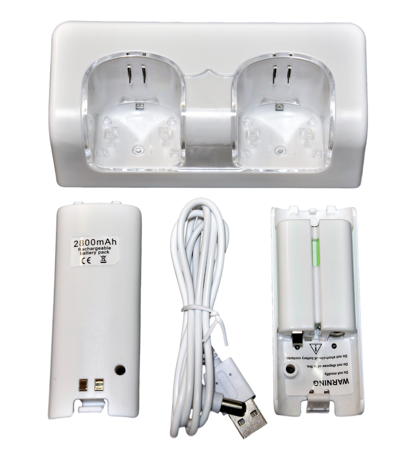 2 in 1 Dual Controller Charging Station Set for Nintendo Wii - White - Games We Played