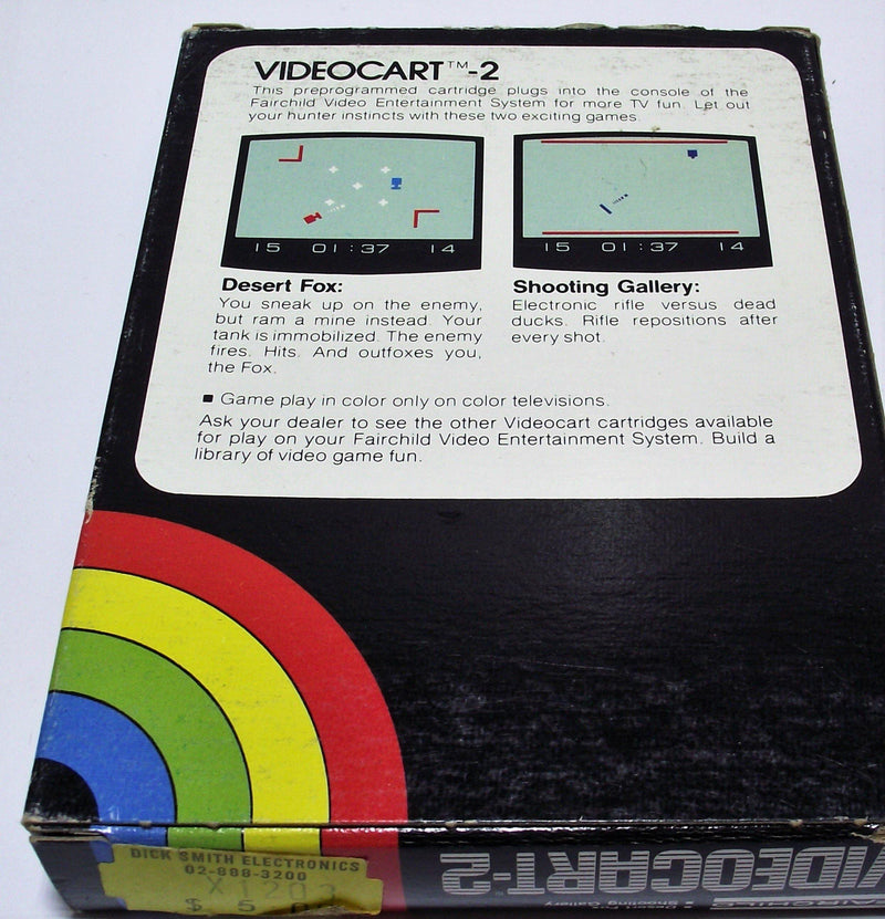 Boxed Channel F Videocart Fairchild Video Entertainment System 2 Desert Fox Shooting Gallery - Games We Played