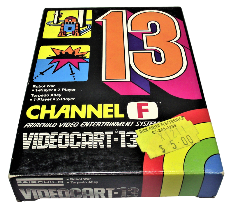 Boxed Channel F Videocart Fairchild Video Entertainment System 13 Robot War Torpedo Alley - Games We Played