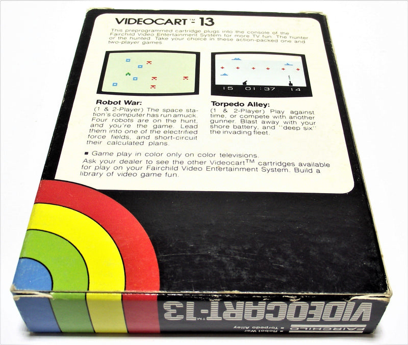 Boxed Channel F Videocart Fairchild Video Entertainment System 13 Robot War Torpedo Alley - Games We Played