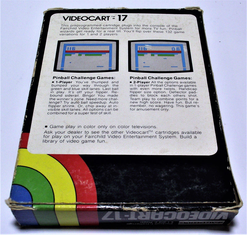 Boxed Channel F Videocart Fairchild Video Entertainment System 17 Pinball Challenge - Games We Played