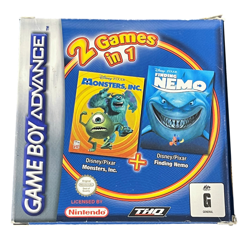 Monsters Inc & Finding Nemo Nintendo Gameboy Advance GBA *Complete* Boxed (Preowned)